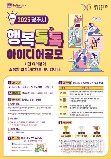 2025 경주시 행복톡톡 아이디어 공모 포스터