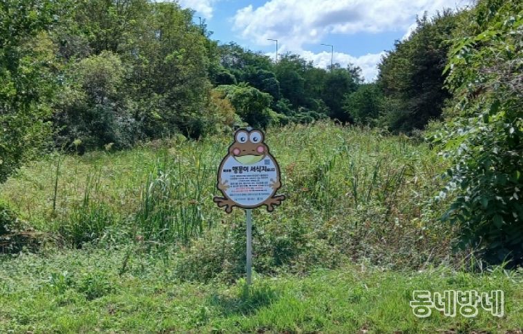하기동에 설치된 맹꽁이 서식지 표지판