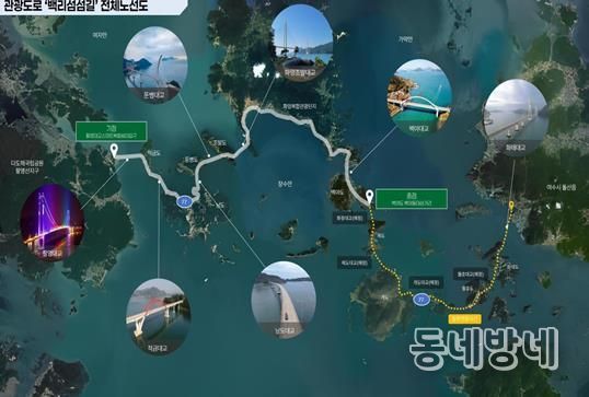 관광도로 ‘백리섬섬길’ 전체노선도