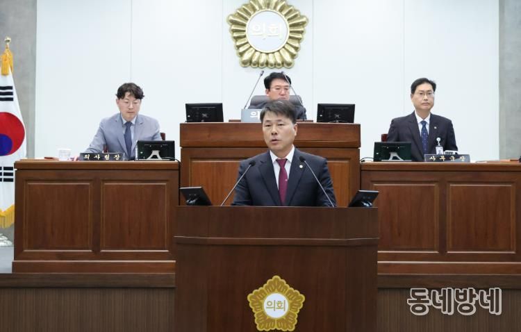 오용만 칠곡군의원, 5분 자유발언, 북삼국민체육센터 주변 주차난 해소 및 북삼읍 공영주차장 확충 요청