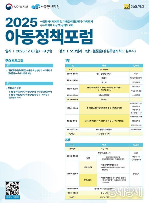 2025년 아동정책포럼 포스터