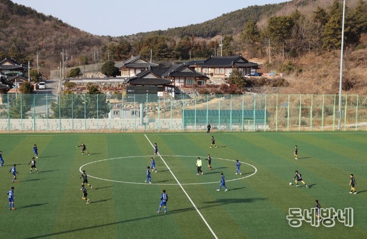 고흥군, 동계 전지훈련‘최적지’ 입증... 지역경제 ‘활짝’ - 김태영 축구장