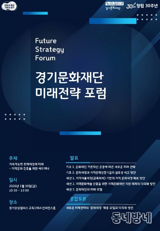 경기문화재단 미래전략 포럼 포스터