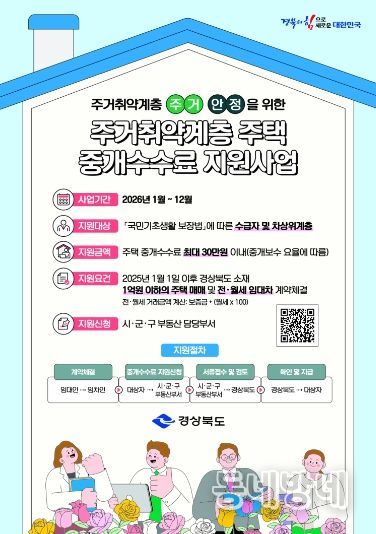 주거 취약계층 주택 중개보수 지원사업 홍보 포스터.