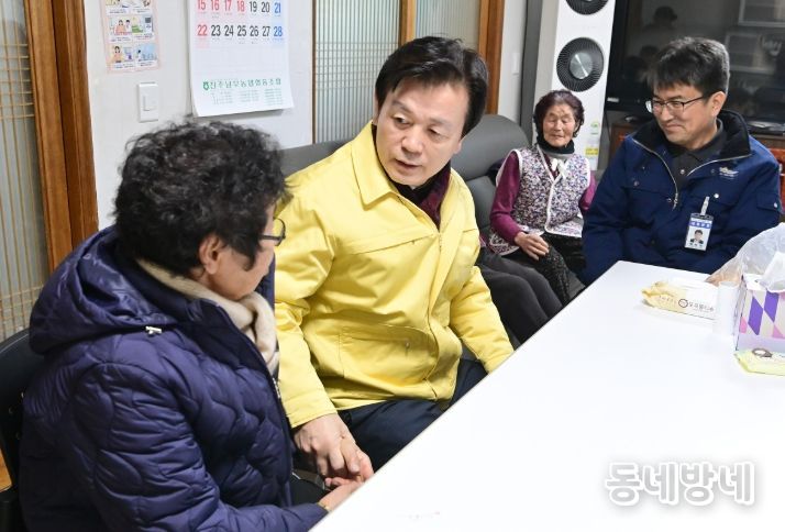 조규일 진주시장, 내동면 화재피해 주택 등 3개소 현장 위문 방문