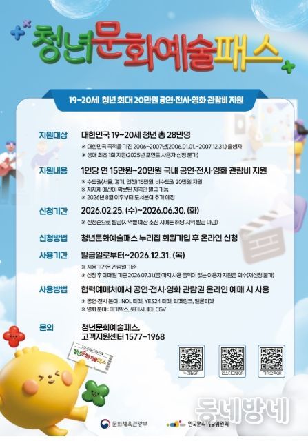 2026년 청년 문화예술 패스 포스터