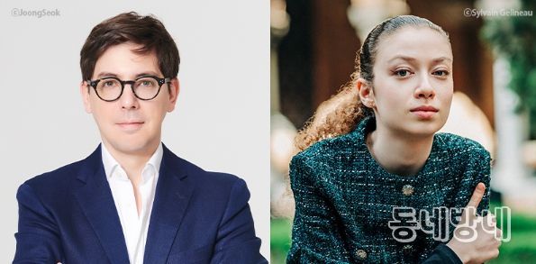 왼쪽부터 아드리앙 페뤼숑(지휘), 아리엘 벡(피아노) (사진제공=부천시립예술단)