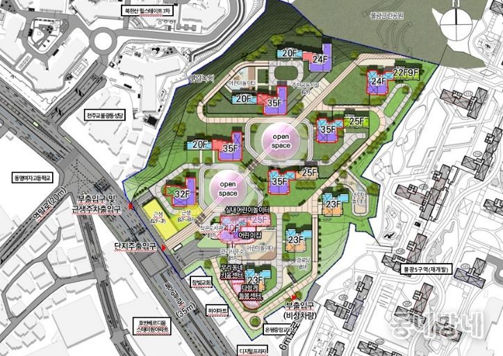 불광미성아파트 재건축 일대 예시도